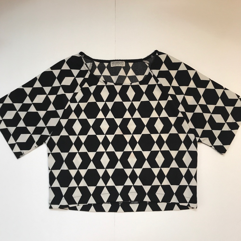 Black & White Geometric Crop Top